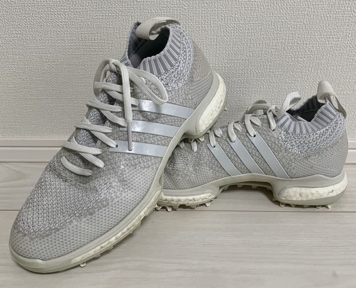 アディダススパイクレスゴルフシューズ25cm白USED