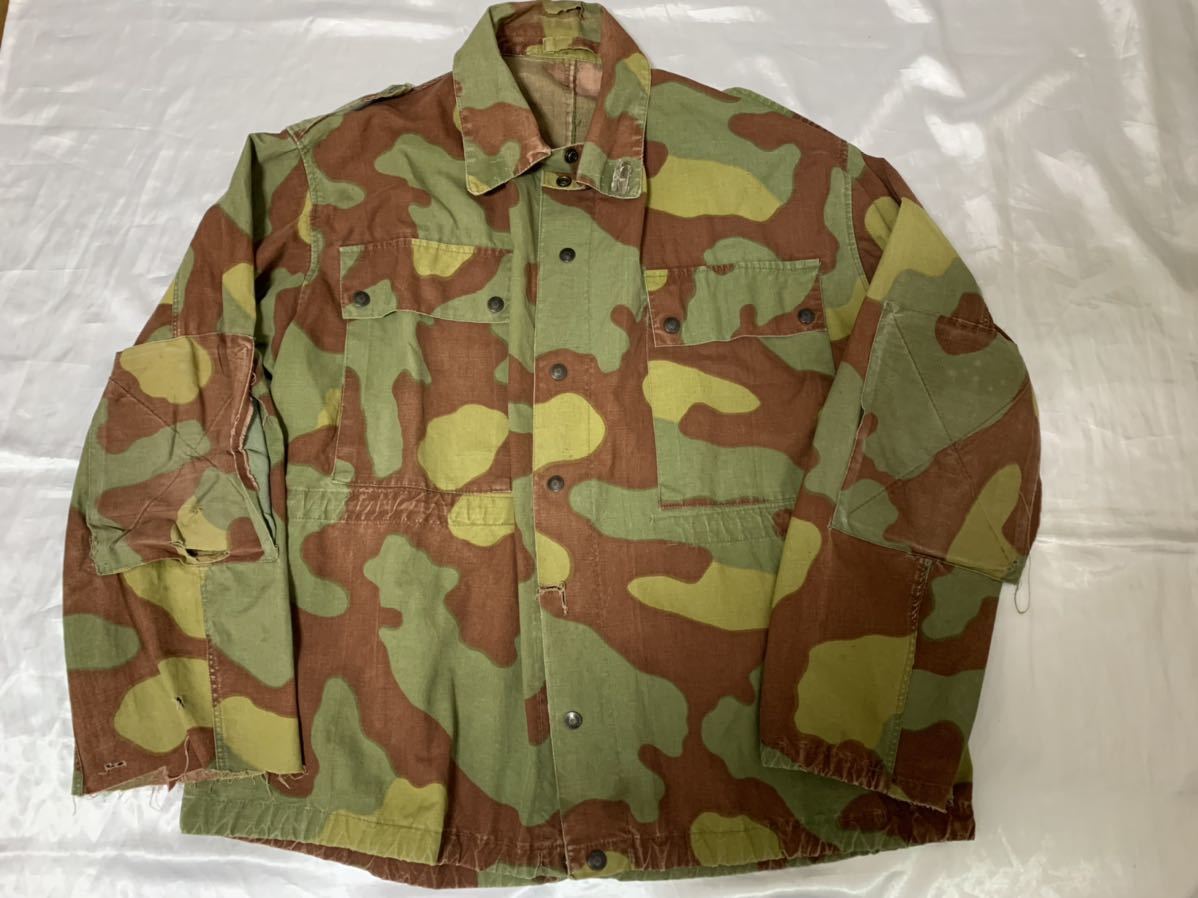 【送料無料 値下げ交渉歓迎】イタリア海軍 サンマルコ迷彩 実物コンバットジャケット 90sビンテージ 古着 ミリタリー カモフラ 緑