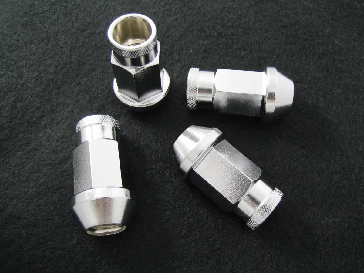 エコイルクロモリ鋼レーシングホイールナット　P1.5/P1.25　４０ｍｍ／４５ｇ　２０個 クロモリ P1.25 ホイールナット ４０ｍｍ／４５ｇ : 20個入ホイールナット17H48mm貫通&frasl;黒M12×P1.25