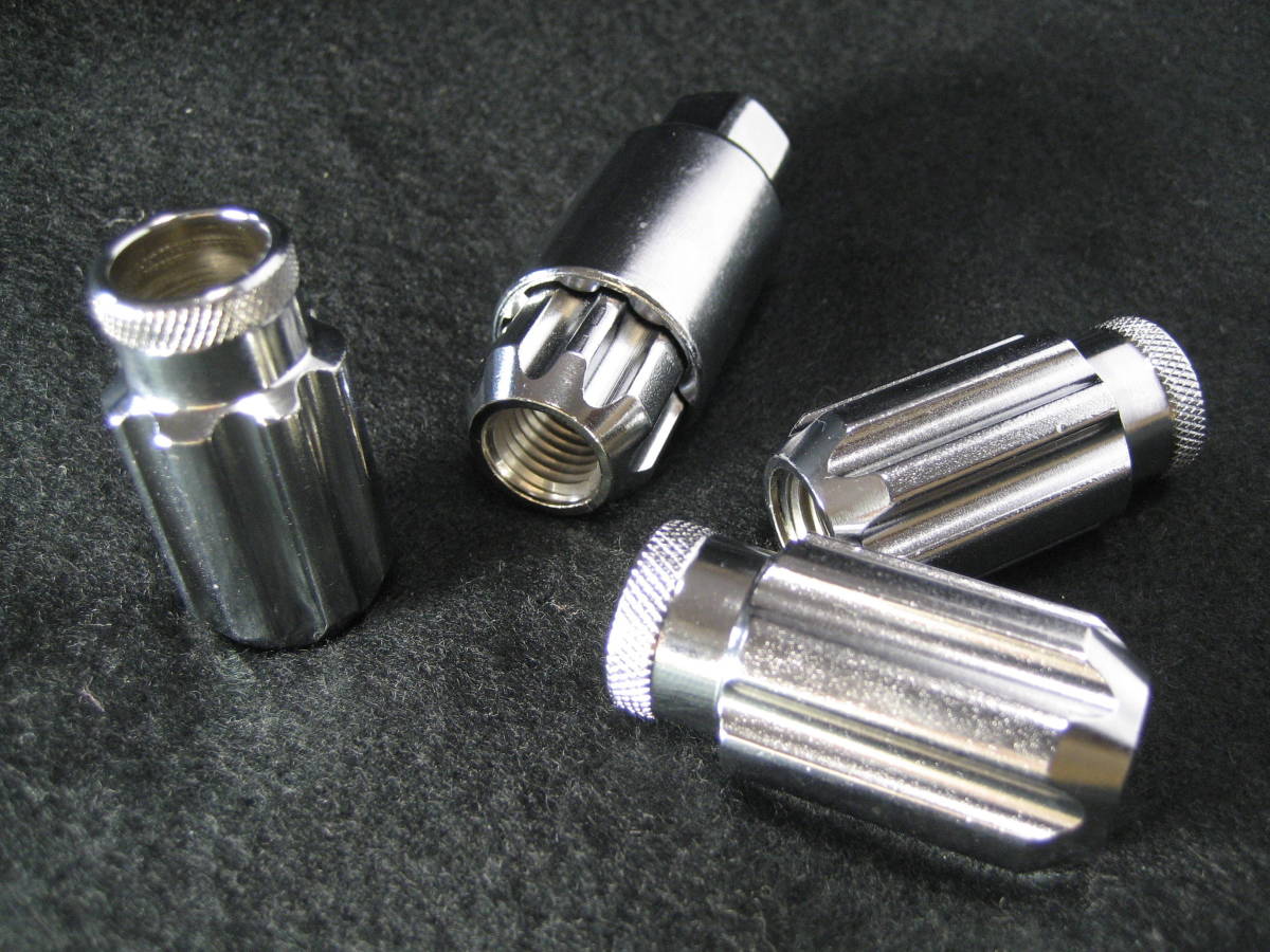 エコイルクロモリ鋼レーシングホイールナット　P1.5/P1.25　４０ｍｍ／４５ｇ　２０個 クロモリ P1.25 ホイールナット ４０ｍｍ／４５ｇ : 20個入ホイールナット17H48mm貫通&frasl;黒M12×P1.25
