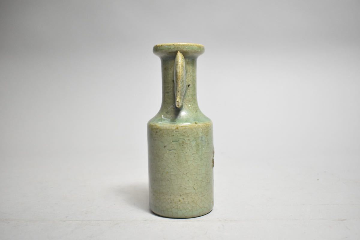 花瓶 花器 中国美術 中国古玩 青磁 青瓷 時代物 骨董品 龍 古美術 年代保証