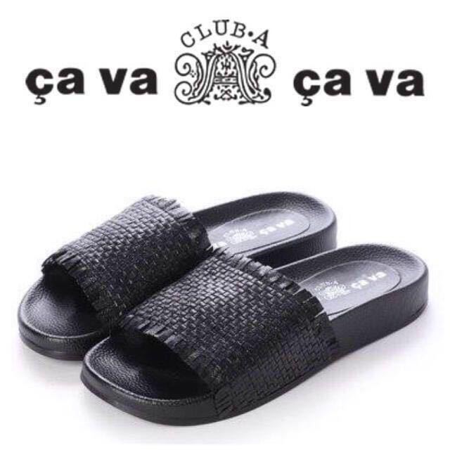 cava cava サヴァサヴァ　メッシュフラットサンダル ブラック　新品　23.5cm