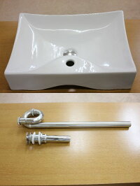 洗面ボウルKORS-1010、排水栓、排水Sトラップセット / KORS-1010+ガラス混合水栓(サービス品) 