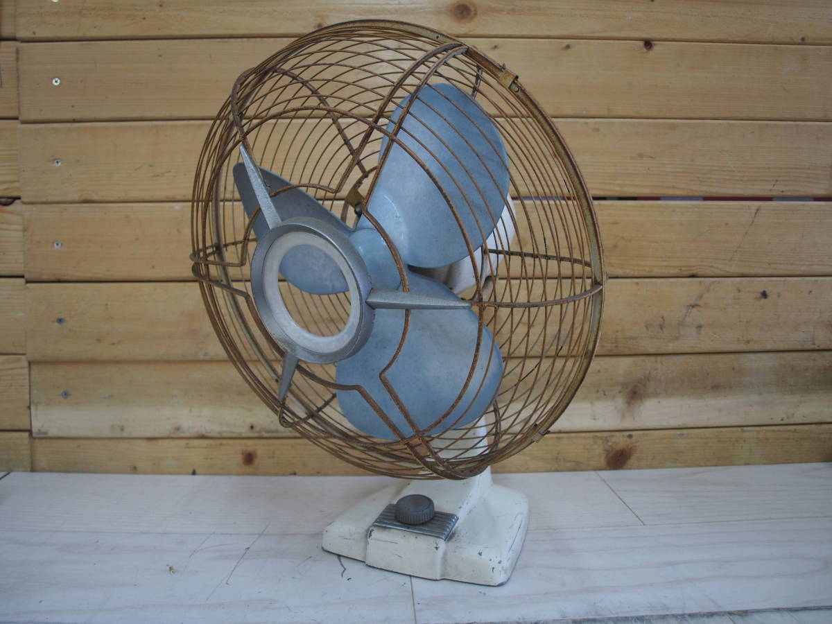 ☆【1F0405-9】 FUJI 富士電機 30cm 卓上型 極細目 扇風機 SILENT FAN FTS3058 昭和 レトロ ジャンク