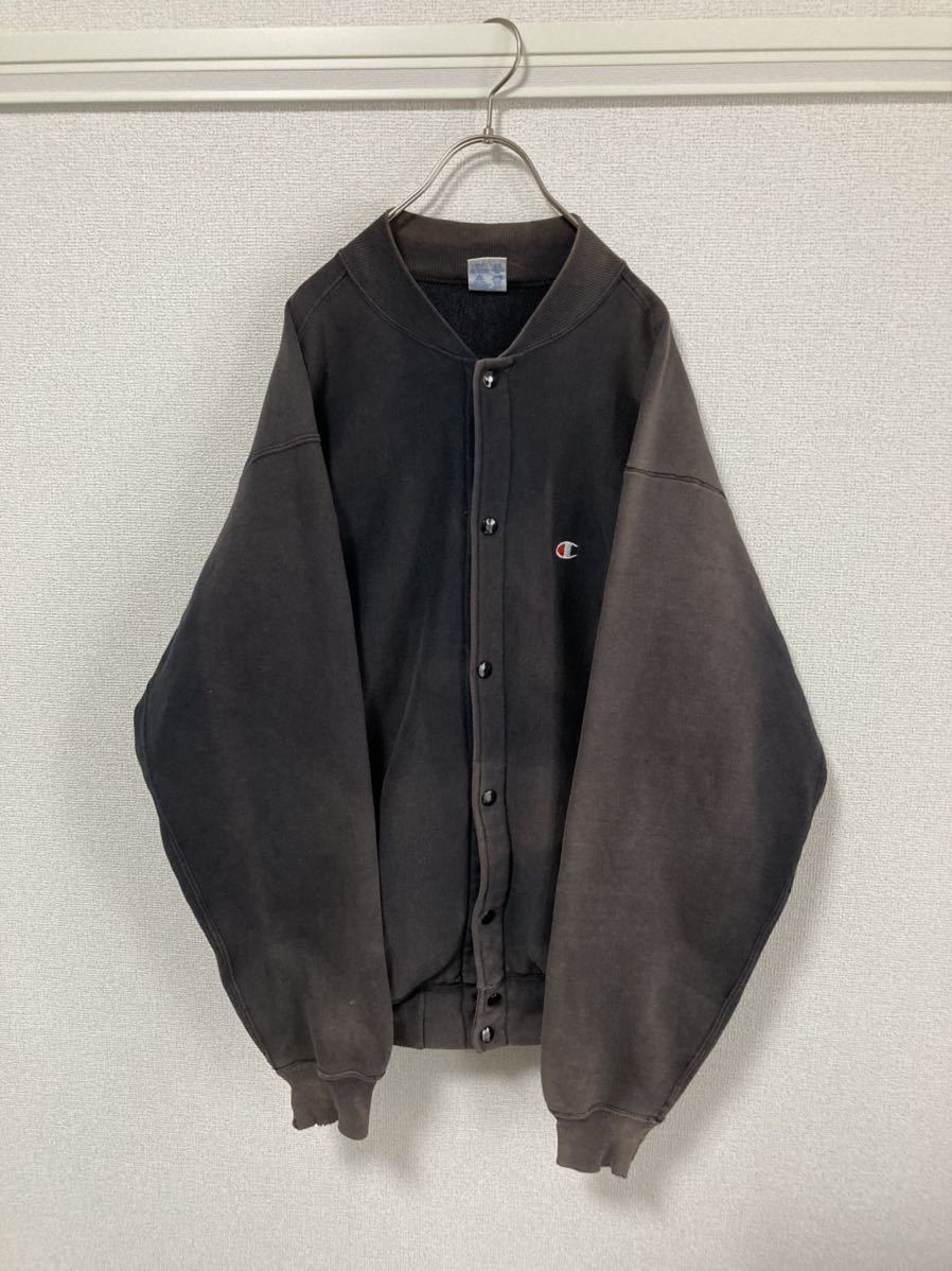 黒！90s Champion チャンピオン リバースウィーブ スウェット スナップ
