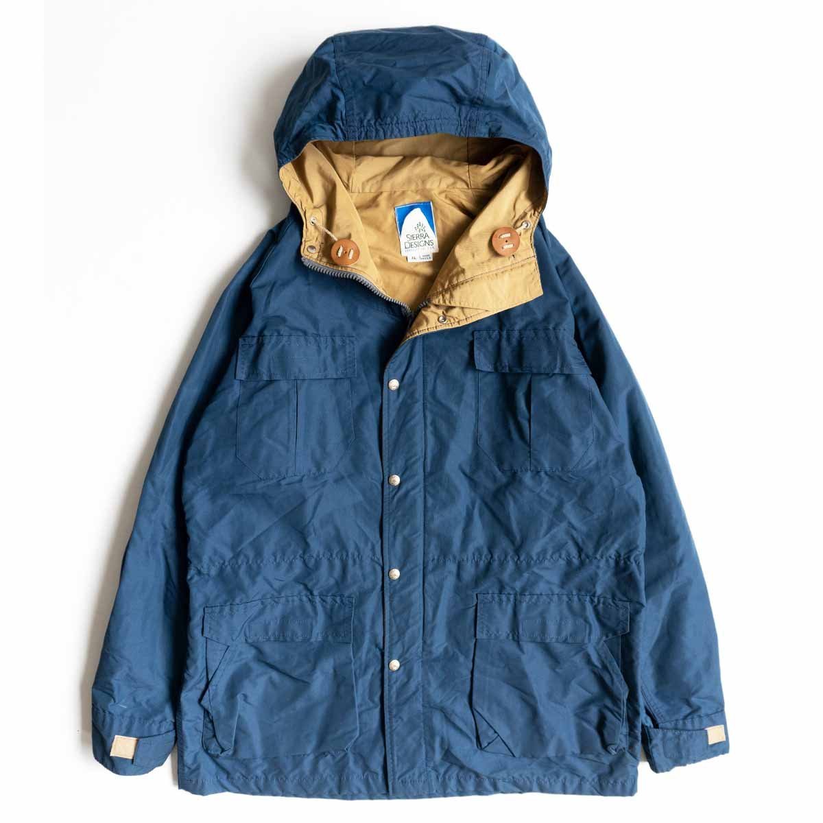 【80s】Sierra Designs 【USA製 60/40クロス マウンテンパーカー】 XL ジャケット ネイビー タン シエラデザイン y2304006