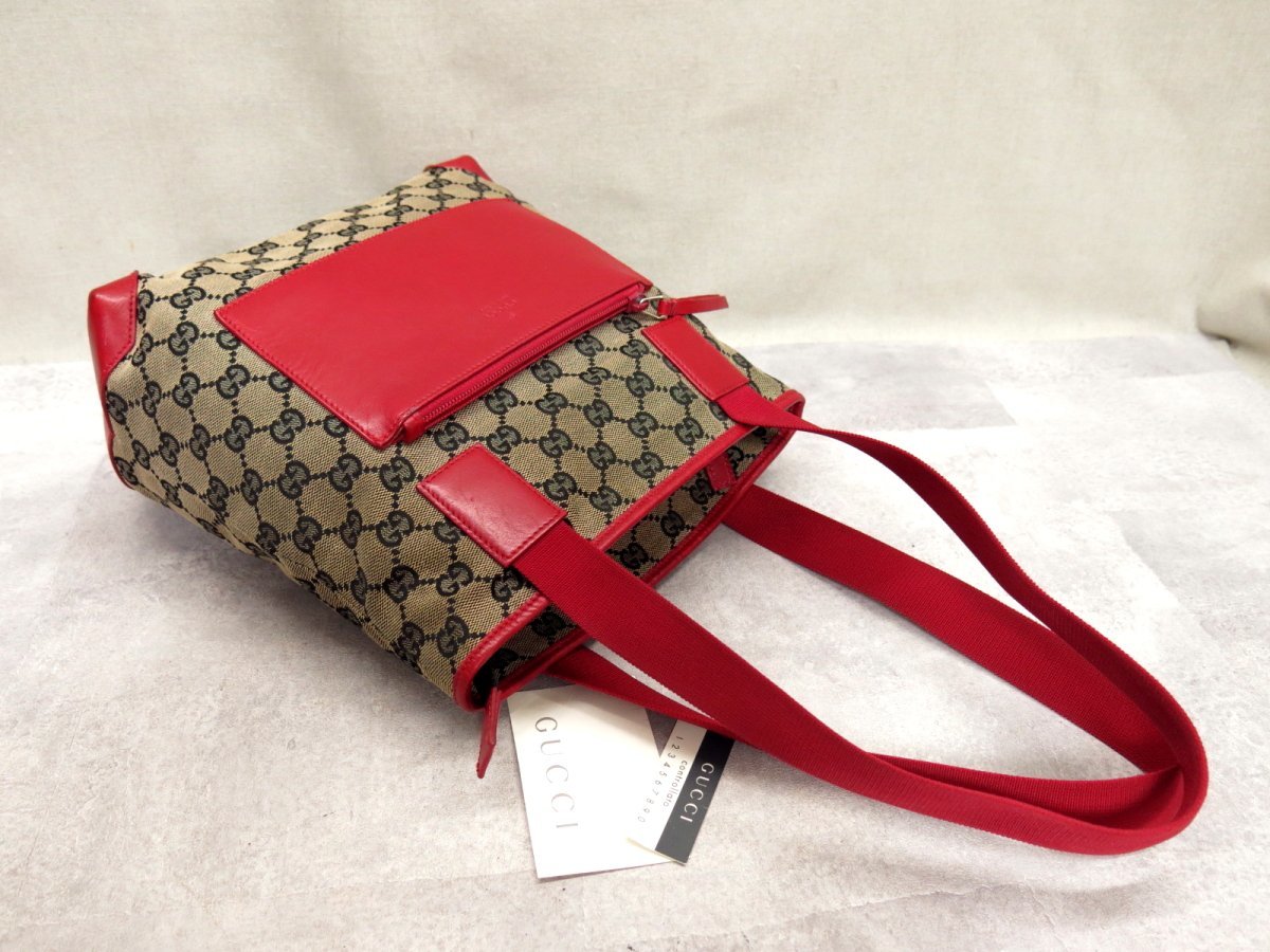 ○超美品○GUCCI グッチ○GG キャンバス カーフ レザー 本革○トート