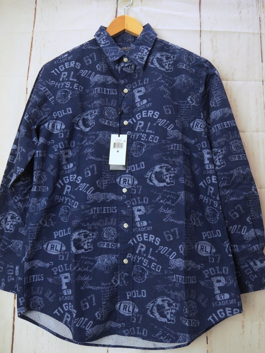POLO RALPH LAUREN ポロ ラルフローレン 長袖トラ総柄シャツ タグ付き 