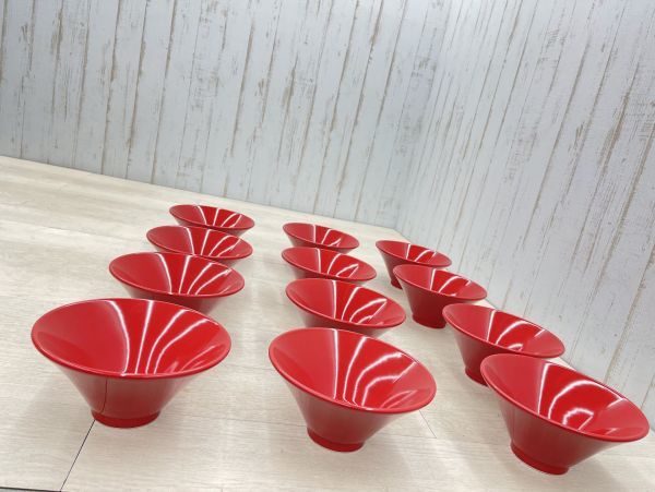 新品 一風堂 ラーメン鉢 12個 まとめて 赤丸 直径22.5㎝ 高さ11  