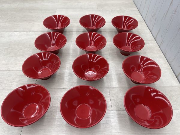 新品 一風堂 ラーメン鉢 12個 まとめて 赤丸 直径22.5㎝ 高さ11  
