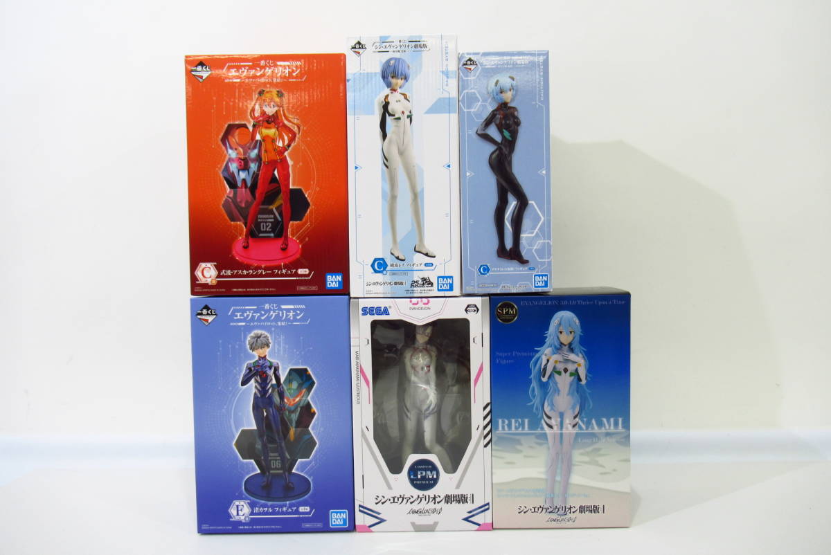 n1818k 【未開封】 エヴァンゲリオン フィギュア 6種 第13号機、起動！ C賞 綾波 エヴァパイロット、集結！ C賞 アスカ 他 [066-230411]