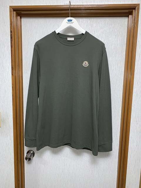 XL 美品 2022 MONCLER ピケ ロゴ ロングスリーブ Tシャツ