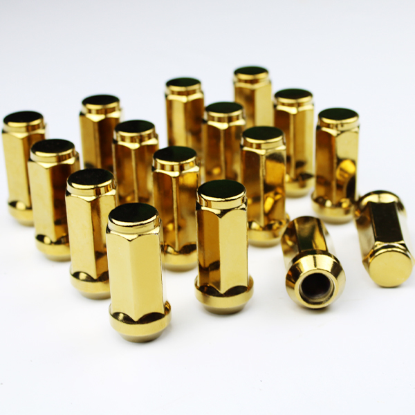 49ｍｍ M14 P1.5 ホイールナット 20個 ゴールド 金 ロングナット 袋ナット 輸入車 外車 ジープ ジャガー GMC シボレー ダッヂ フォード
