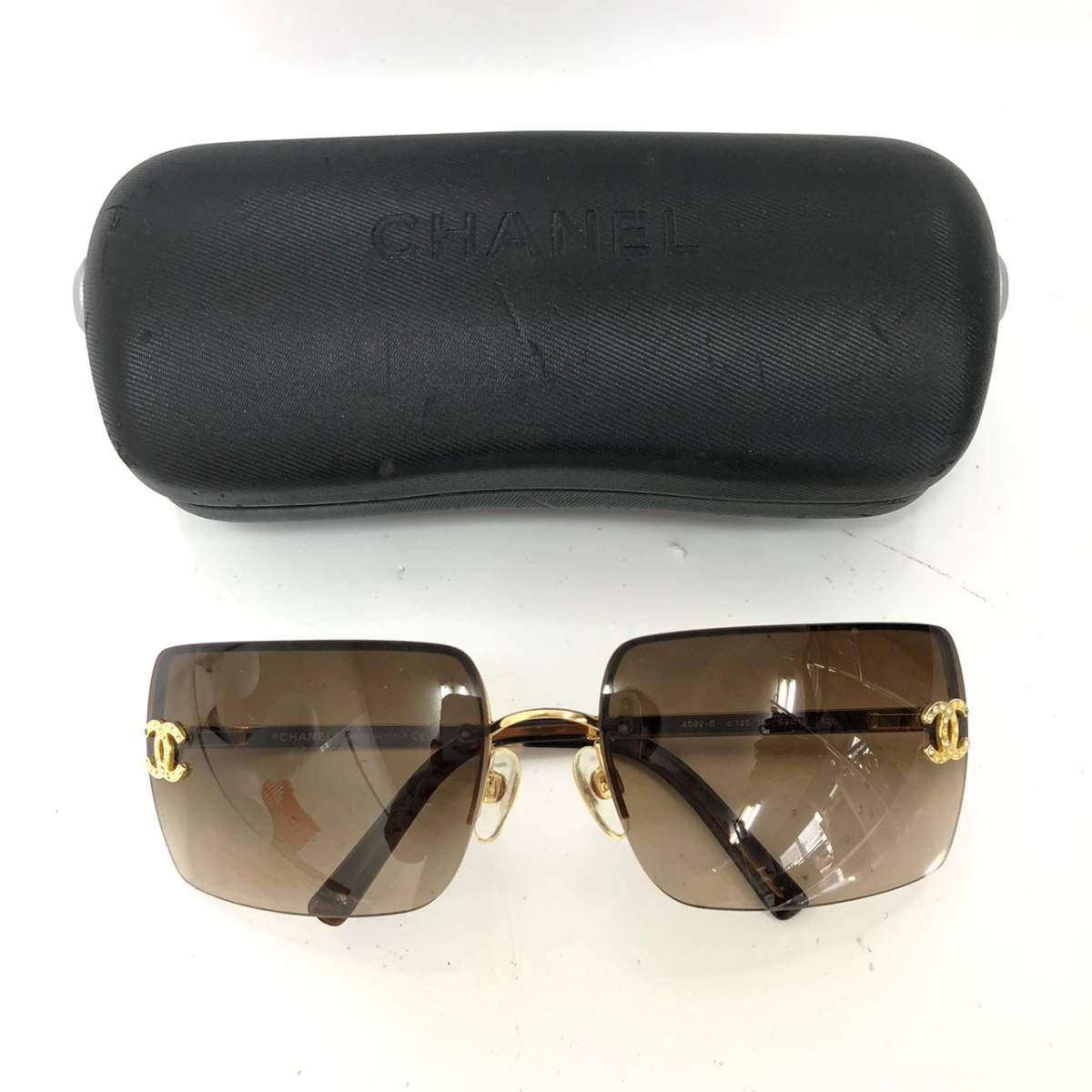□CHANEL サングラス クリアブラウン×ゴールド 62□15 120 シャネル