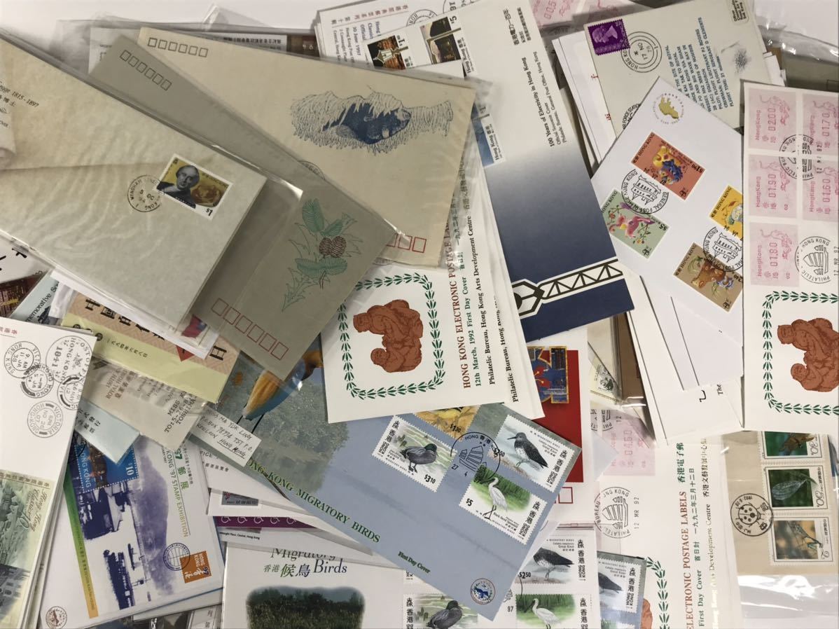 1円〜●★大量★中国切手 初日カバー 色々 香港警察 香港郡山 香港97郵展 年賀 総重量1.76kg 消印有 他まとめ★okoy1805725-58★op1591