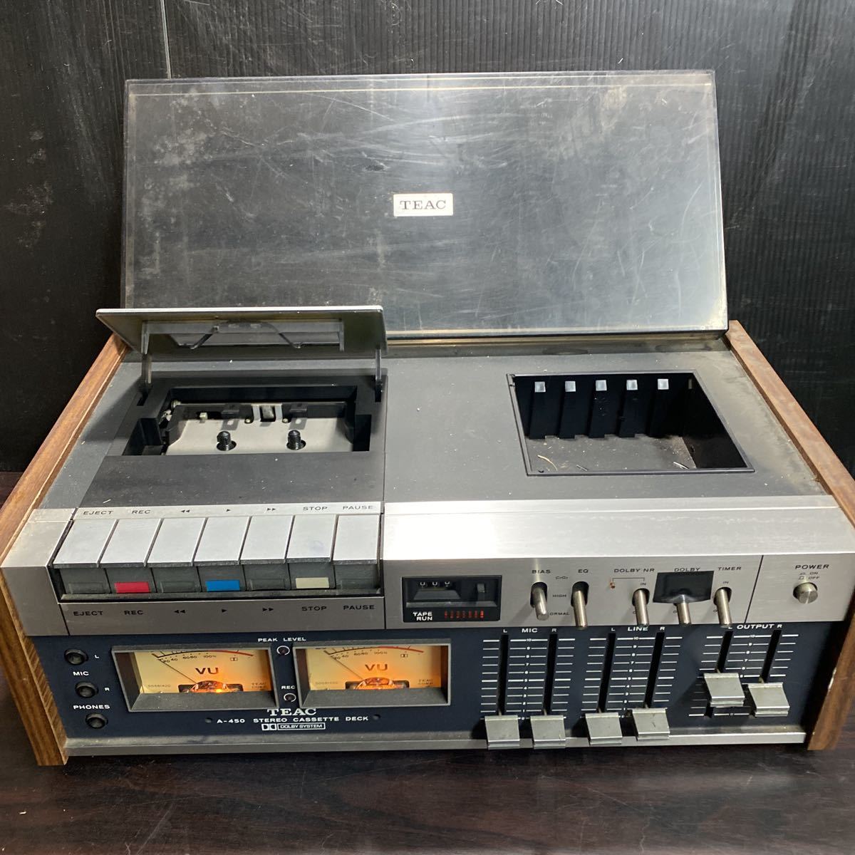 TEAC 高級カセットデッキの原点 A-450 残念なJUNK品 日本語取扱説明