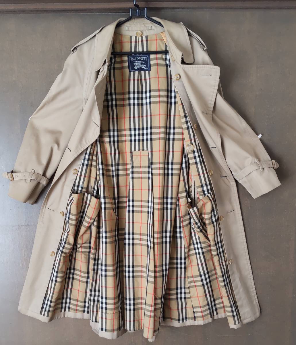 バーバリー(Burberrys)　トレンチコート　メンズ　裏ノバチェック　ベージュライナー/防寒用襟カバー/ガーメントバッグ付き