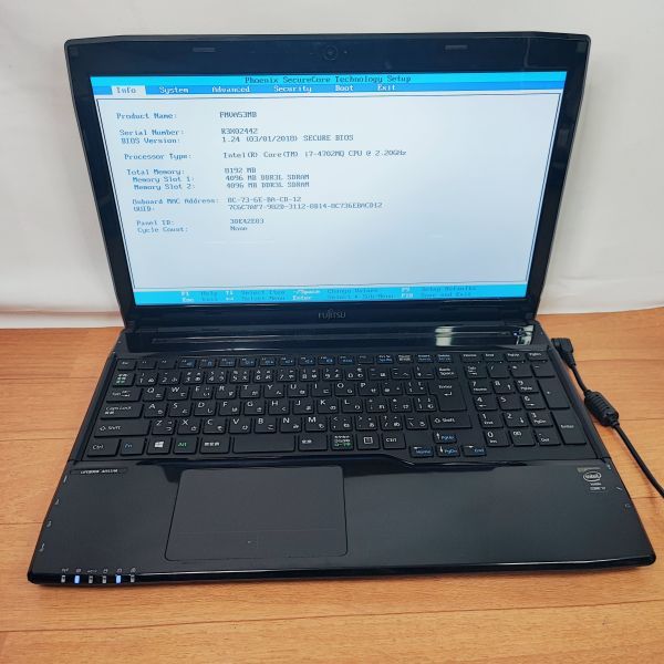 ノートパソコン 富士通 LIFEBOOK AH53/M Core i7-4702MQ 2.2GHz BIOS