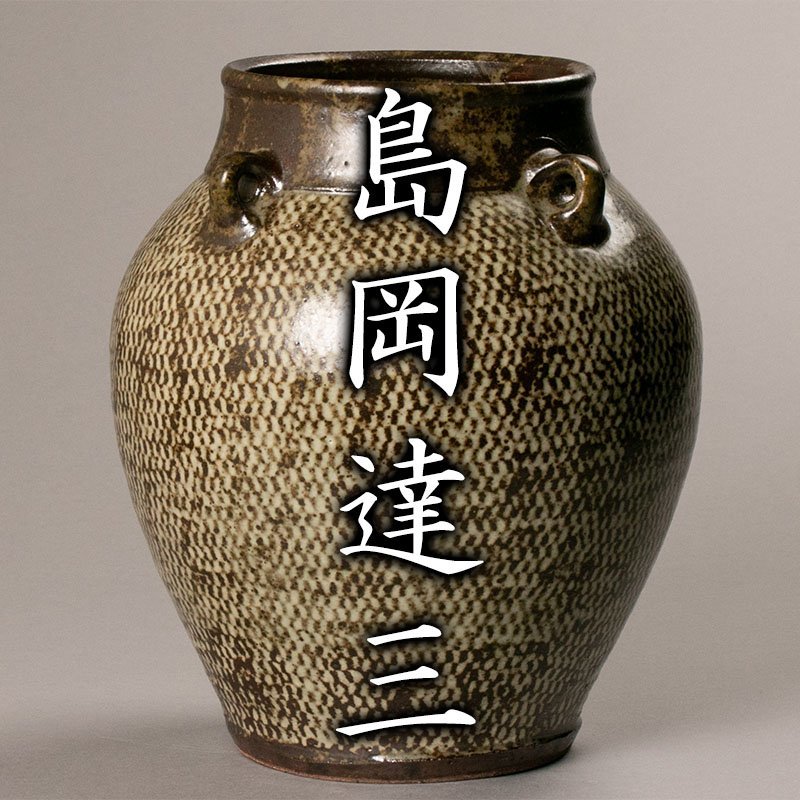 MG凛 本物保証】人間国宝『島岡達三』 地釉象嵌縄文壷 「共箱 栞 銀座