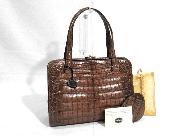 ◇超美品◇COMTESSE コンテス◇ハンドバッグ 本ワニ革 クロコダイル