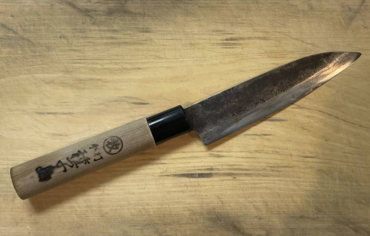 超激得，セール 手打 本種子島庖丁 本種子島包丁 刃渡約15cm 鋼 両刃 黒打(三徳包丁、万能包丁)｜売買されたオークション情報、yahooの商品情報をアーカイブ公開 - オークファン 包丁