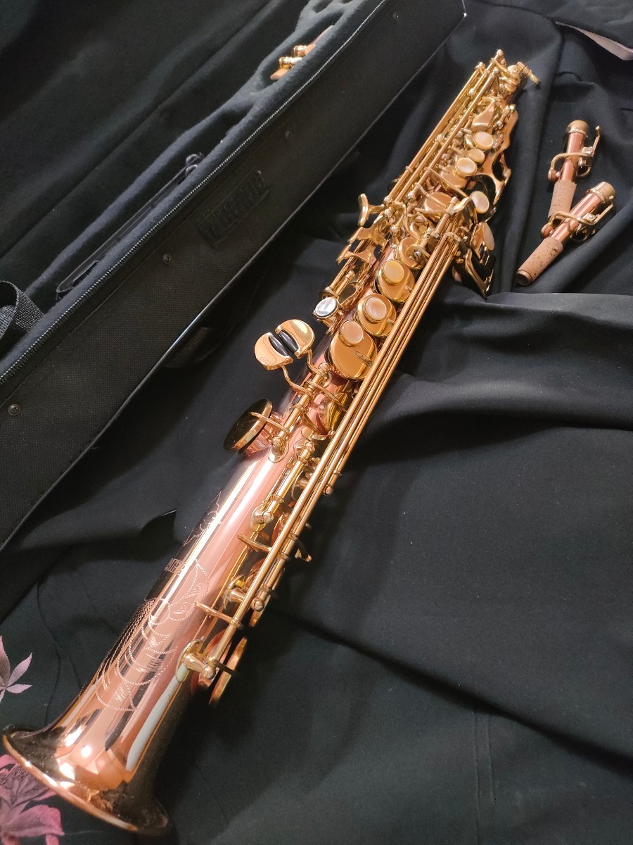 PLAYTECH ( プレイテック ) PTSS-300 ソプラノサックス ローズブラス 小カスタマイズ 品 ほぼ新品