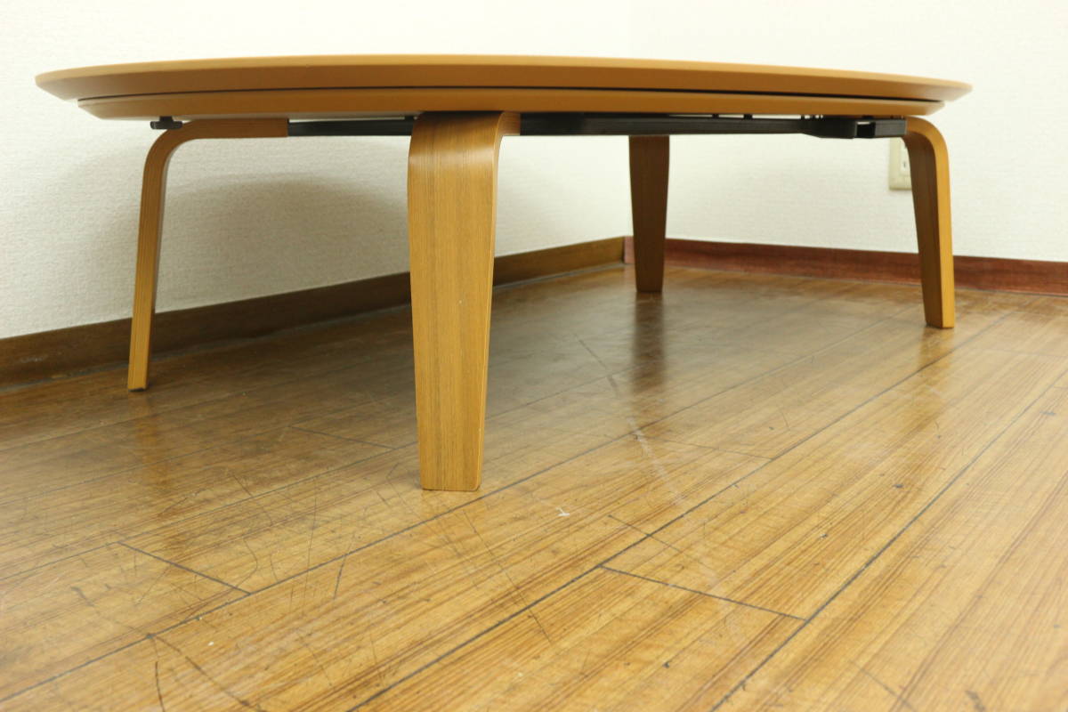 【引取可/福岡市博多区】無印良品 ローテーブル/センターテーブル/こたつ タモ材 ナチュラル 楕円