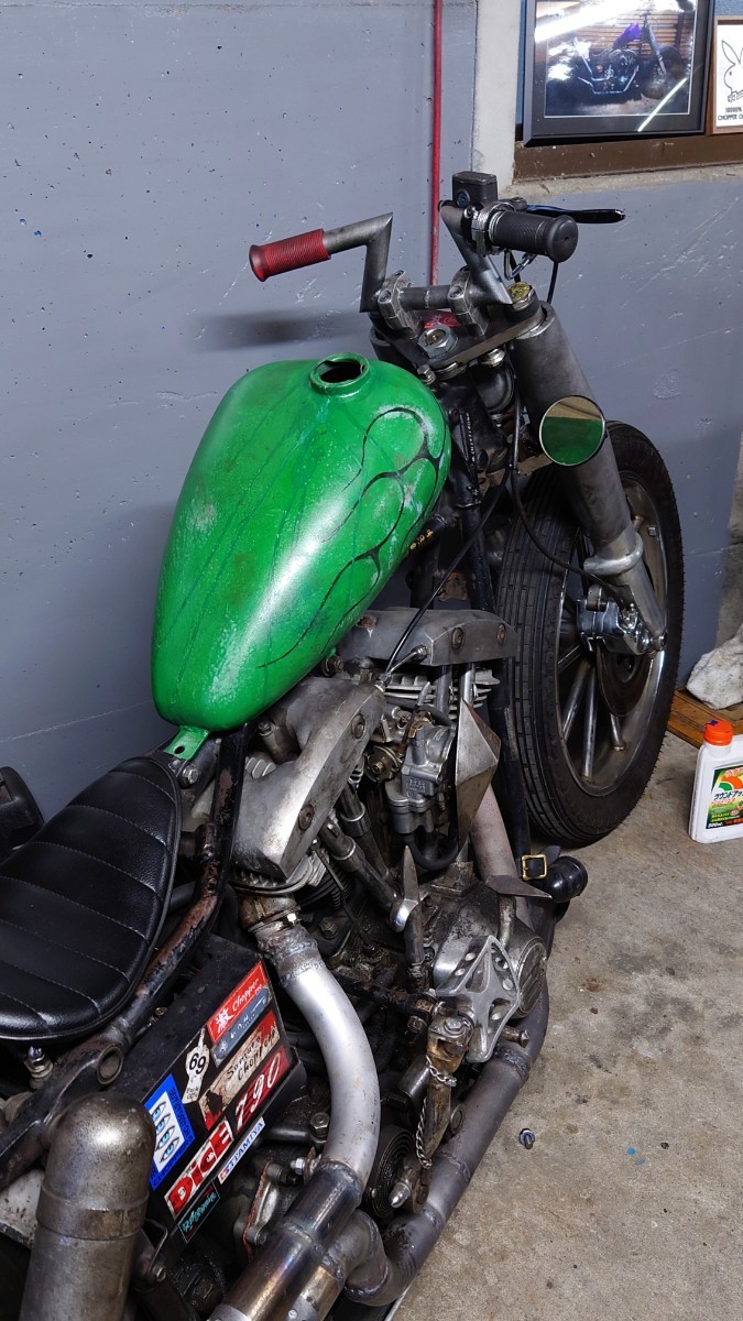 ハーレー リジスポタンク フレイムス ラメ スポーツスター チョッパー