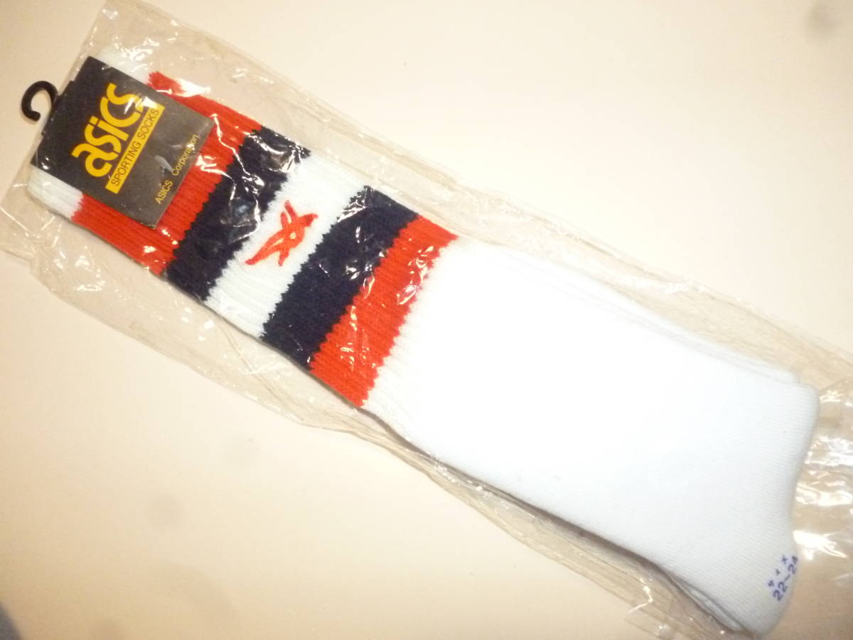 極上品 アシックス バスケ バレー ハイソックス 赤黒ライン 後期タグ バッソク TZS990 送料無料 ゴム伸び無し