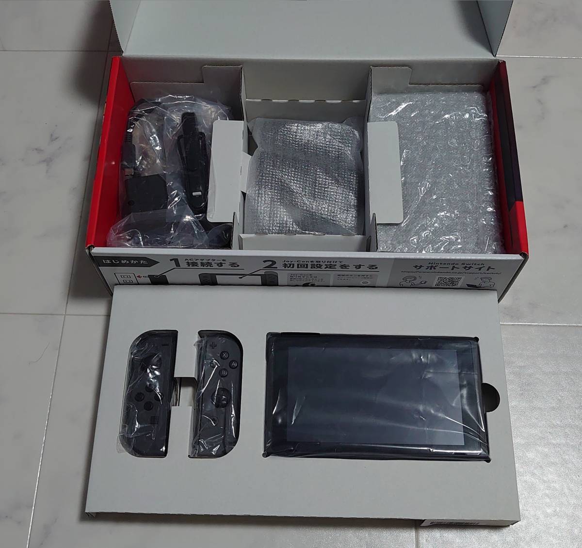 動作確認清掃済みNintendo Switch 本体グレー任天堂スイッチ箱付き