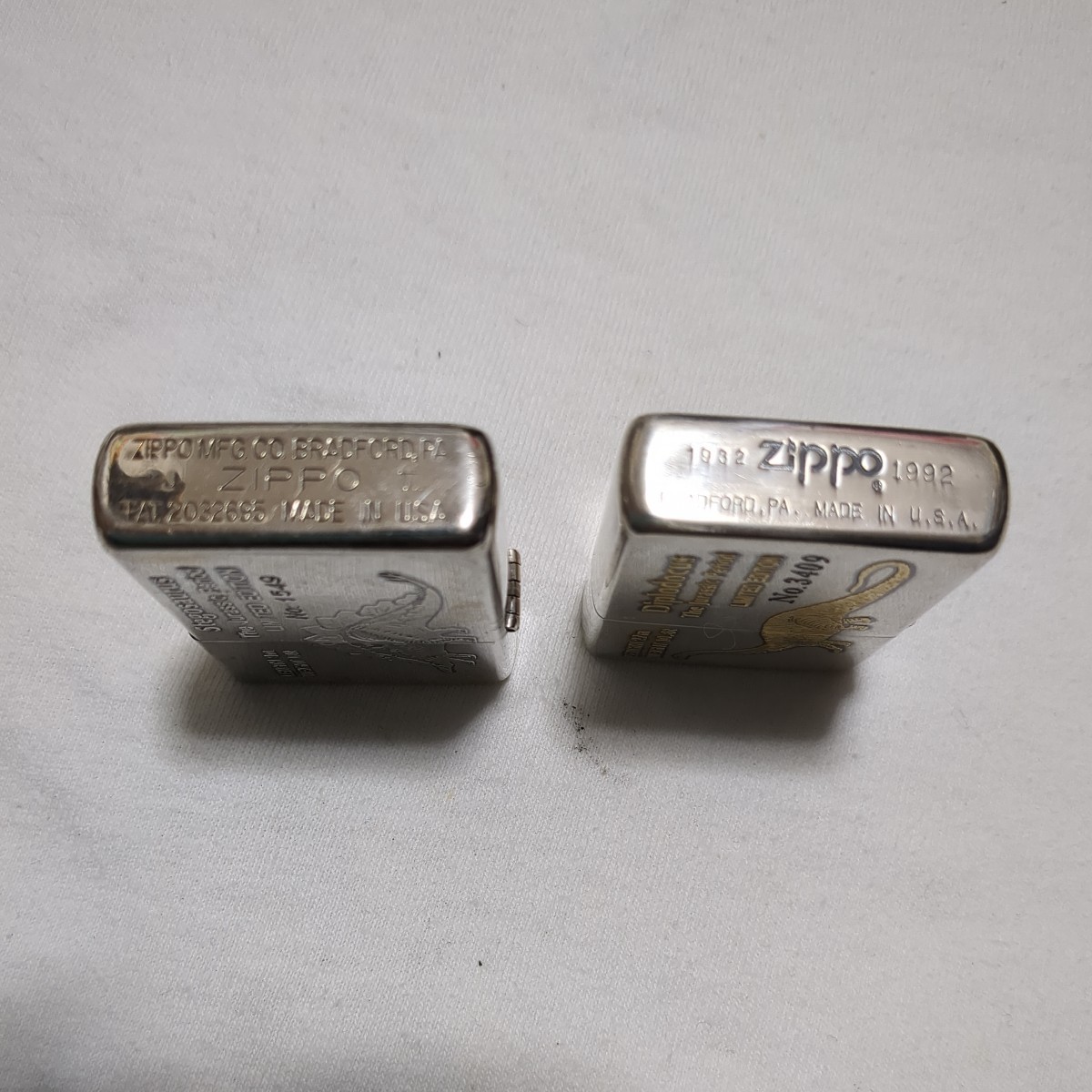 Zippo 2個セット 恐竜 ダブルイヤー フラットトップ(Zippo)｜売買され 
