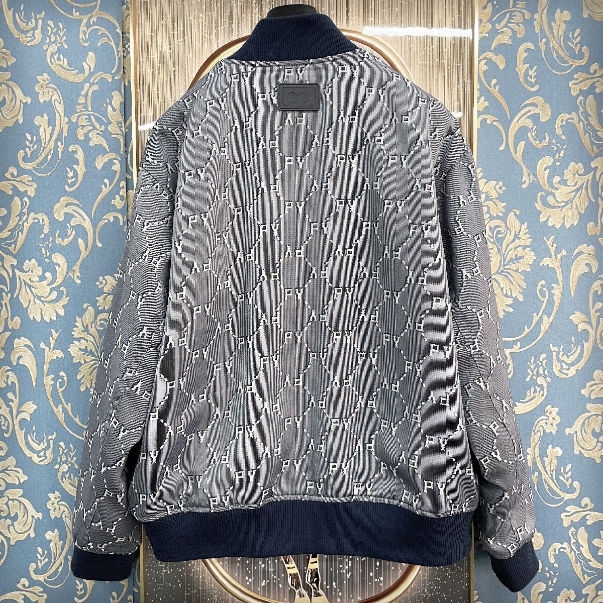 定価5万 ★ christian milada ★ ミラノ発 上質 個性 ジャケット ブルゾン スタジャン オシャレ スポーツ 大きめ 日常 2XL/52サイズ