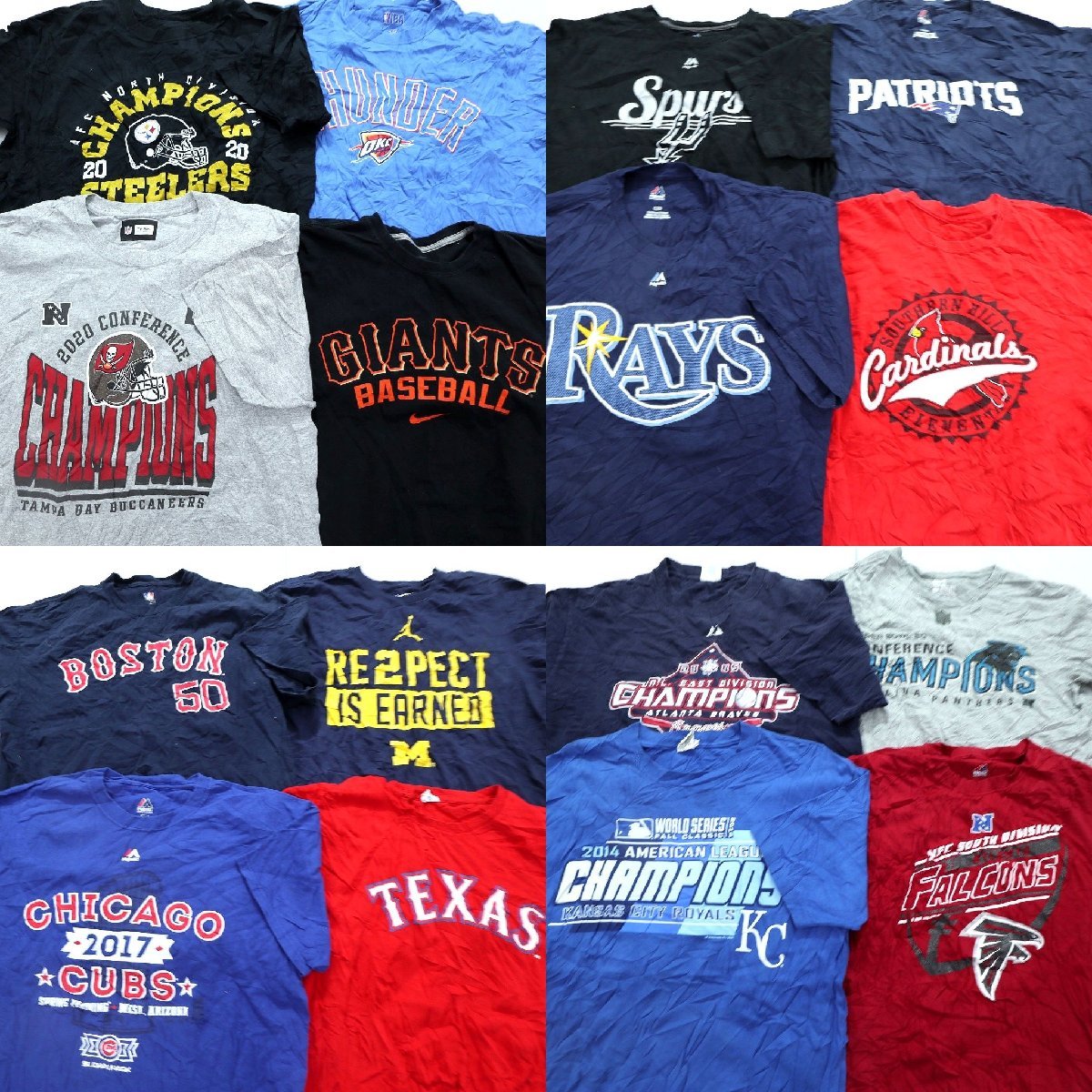 ◎プロチームMIX 半袖Tシャツ set スパーズ レイズ 他 (メンズL) 16枚セット まとめ売り 古着卸 1円スタート 最落なし MN1024