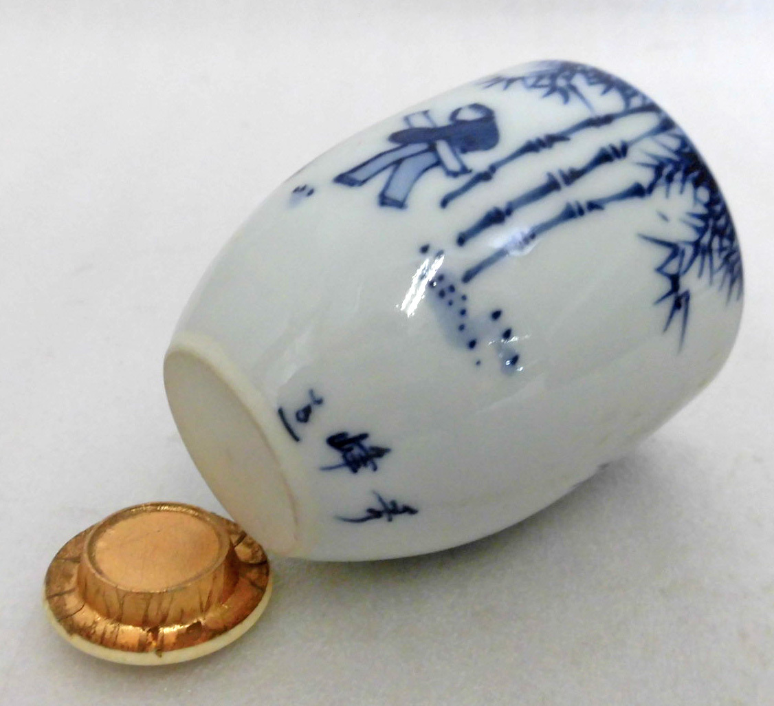 古伊万里染付竹林の賢人図くらわんか皿5枚 [B29641] 古
