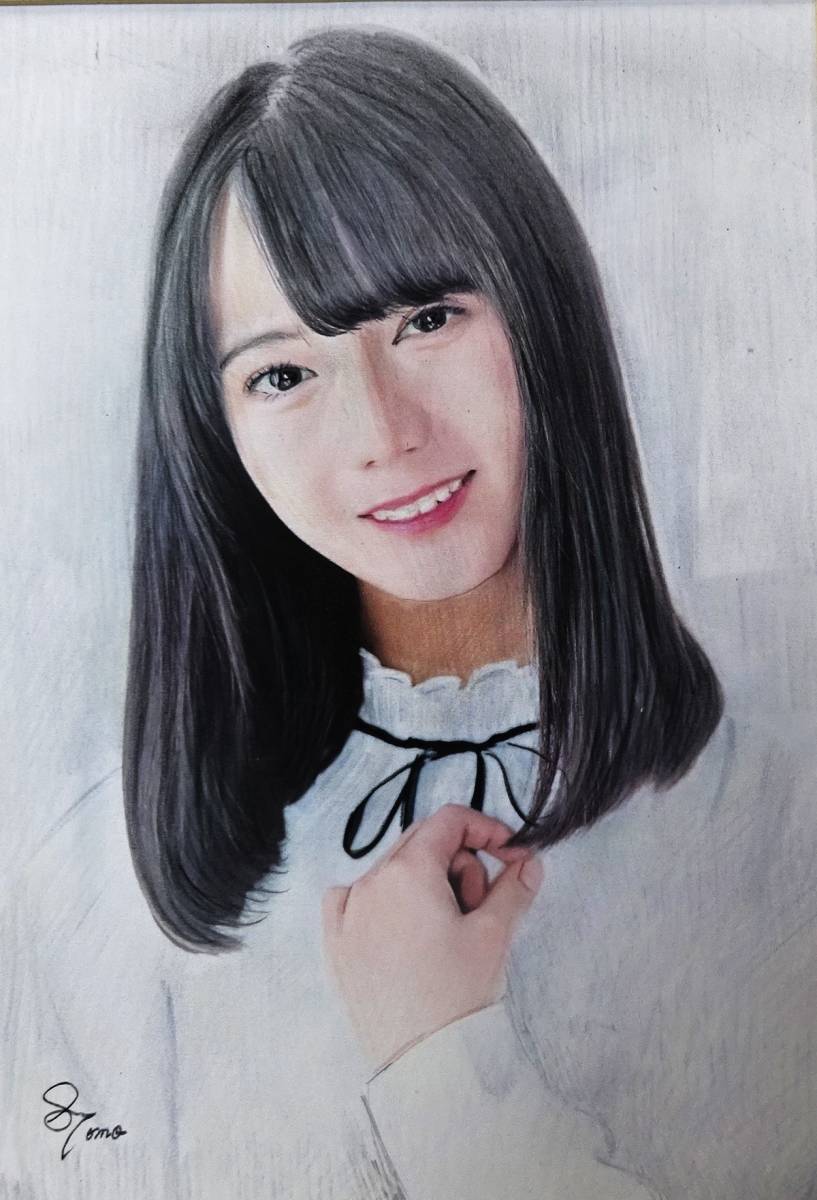 作品3514』S.Tomo氏直筆色鉛筆画 超美品 美人画 新品額装