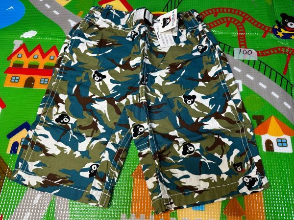新品タグ付き　ミキハウス　ダブルB　ハーフパンツ　迷彩柄　140　100