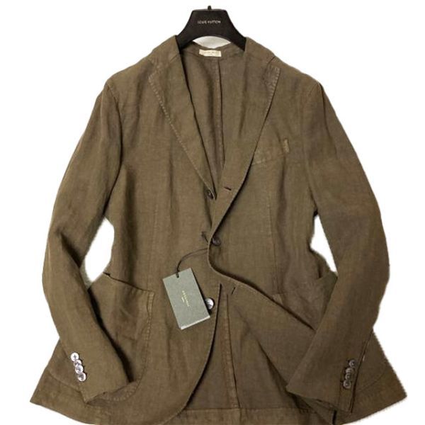 新品タグ付 BOGLIOLI ボリオリ「K.Jacket」清涼リネン100％ ハンド