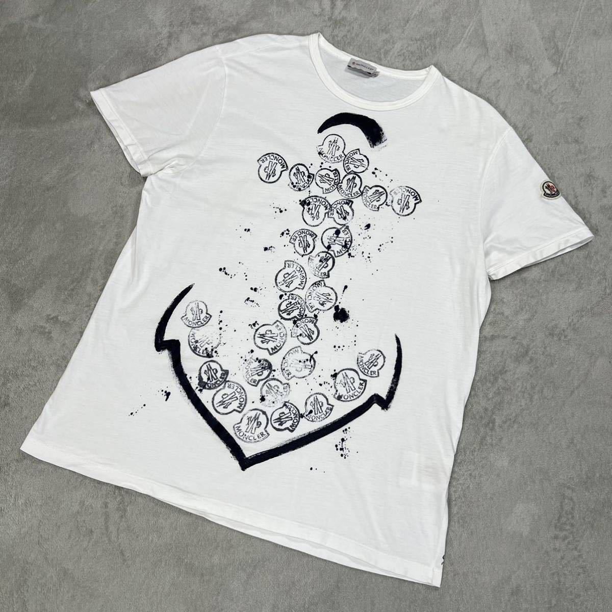 ヒデ様　極美品　モンクレール　ビックロゴ　Tシャツ　半袖　夏　正規品 1円〜 極美品 MONCLER モンクレール ロゴデザイン 半袖Tシャツ