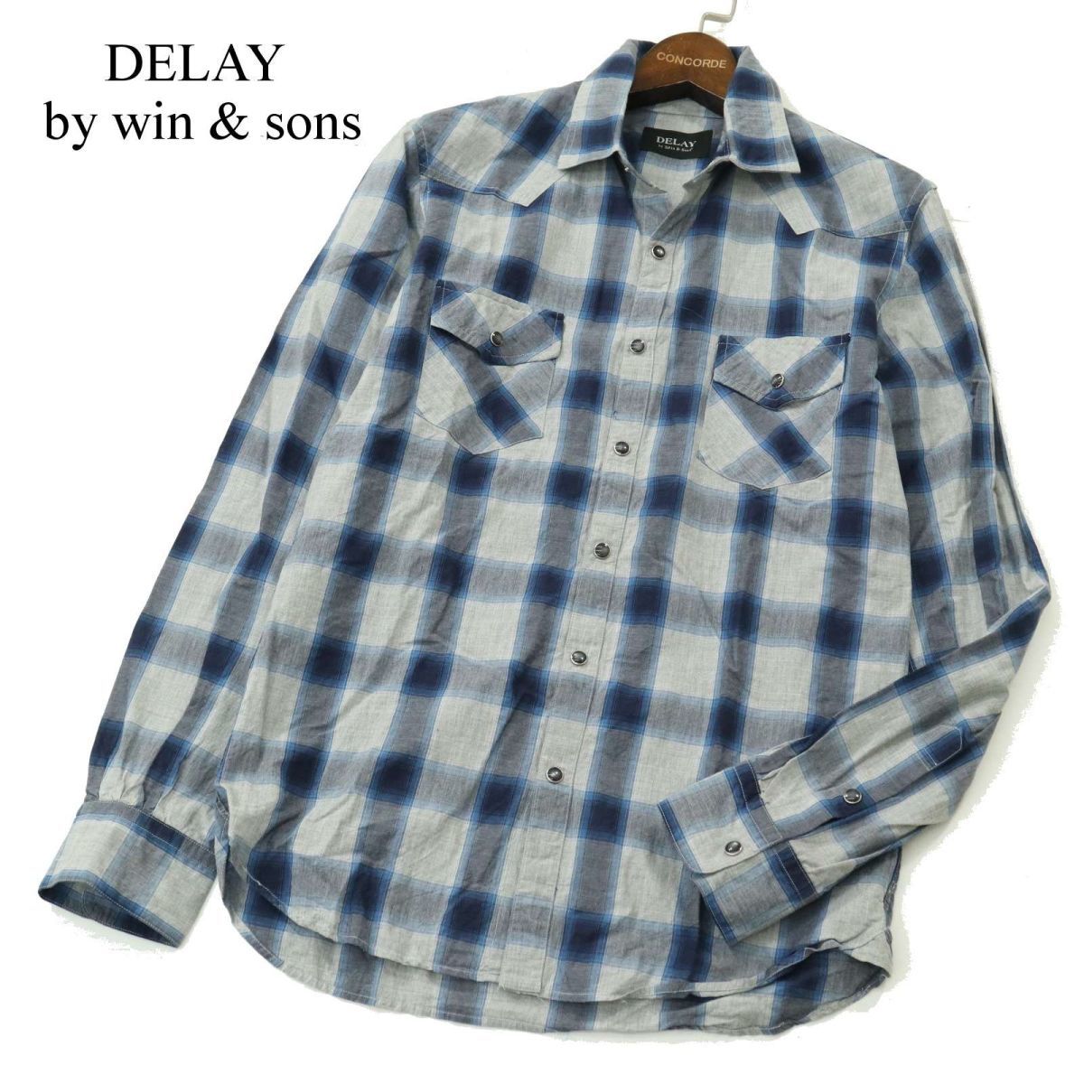 美品☆ DELAY by win & sons ウィンアンドサンズ 通年 長袖 ウエスタン 