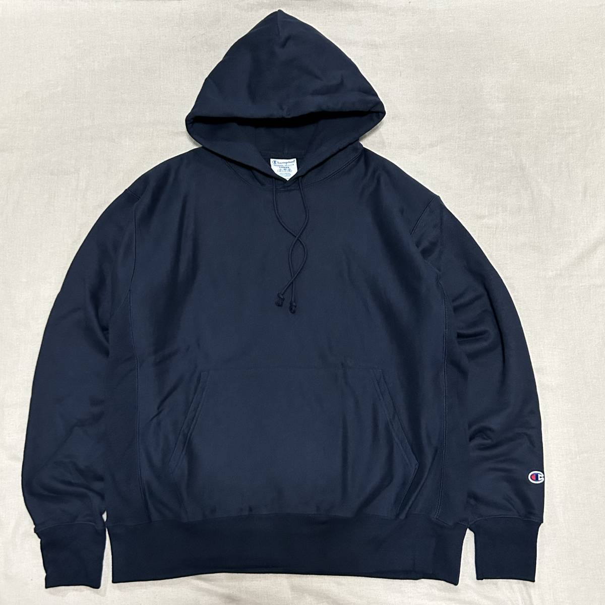 US限定！ 新品CHAMPION BOOKSTORE REVERSE WEAVE HOODIE NAVY L チャンピオン ブックストア リバースウィーブ パーカ 目なし ネイビー