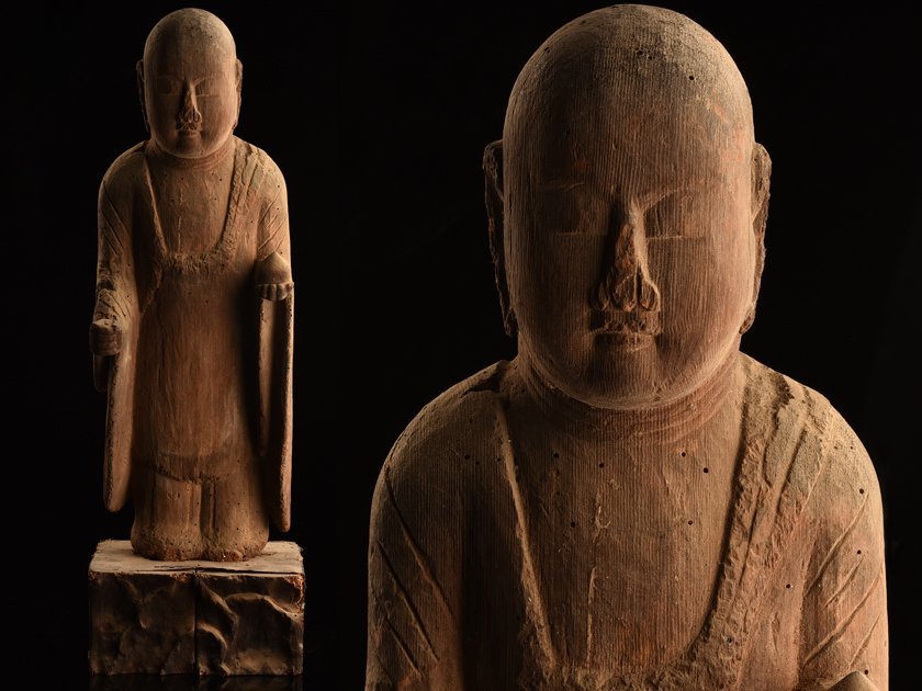 流】仏教美術 平安～鎌倉 時代木彫仏像 高66cm TK039 【公式通販】