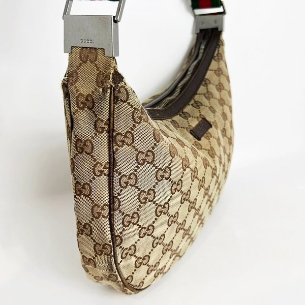 1円～ GUCCI グッチ 122790 GGキャンバス×レザー ショルダーバッグ 