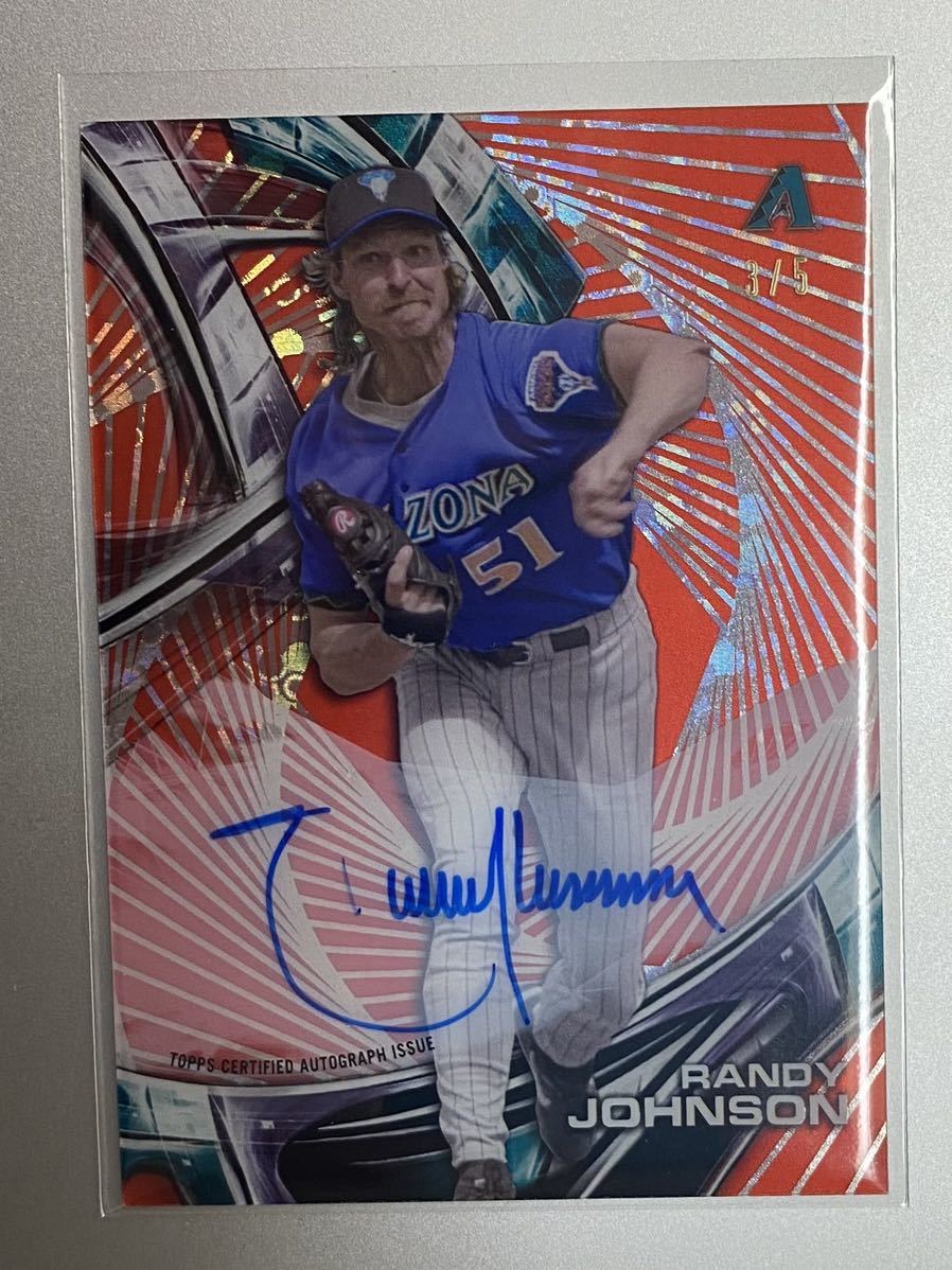 5枚限定！ 直書きサイン！ Randy Johnson 2016 Topps High Tech レッドパラレル アリゾナ・ダイヤモンドバックス 直筆サインカード Auto 