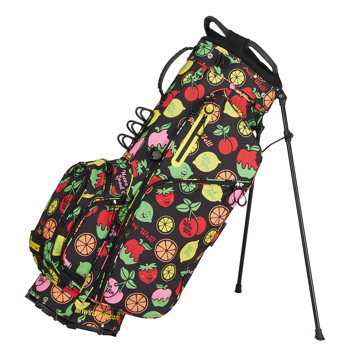 1円/現品限り☆WINWIN STYLE ウィンウィン FRUITS PARADISE LIGHT WEIGHT スタンドバッグ CB-943(BK)★フルーツパラダイス★