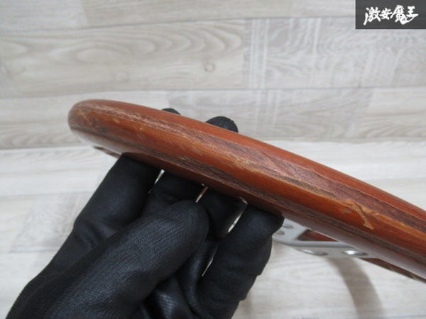 personal MONZA ウッドステアリング ホーンボタン付き 当時物 中古