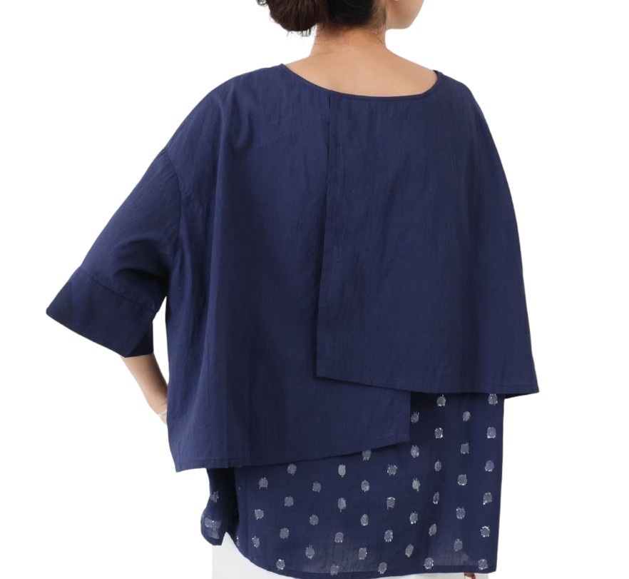 Beardsley（ビアズリー）】ドットリップルノースリブラウス ※ブラック