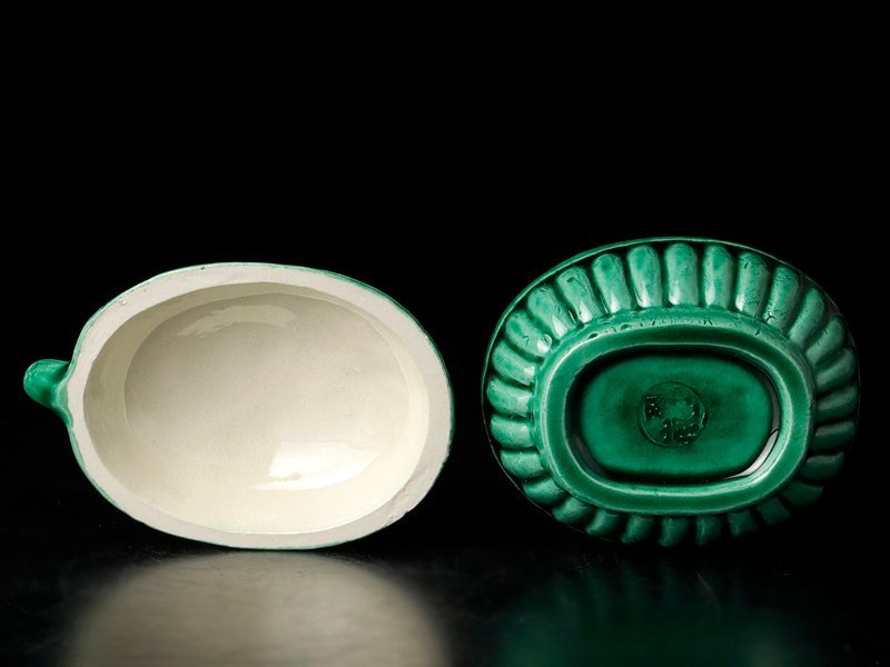 古美味】二代中村翠嵐 交趾銭亀香合 茶道具 保証品 MS4z 古美味
