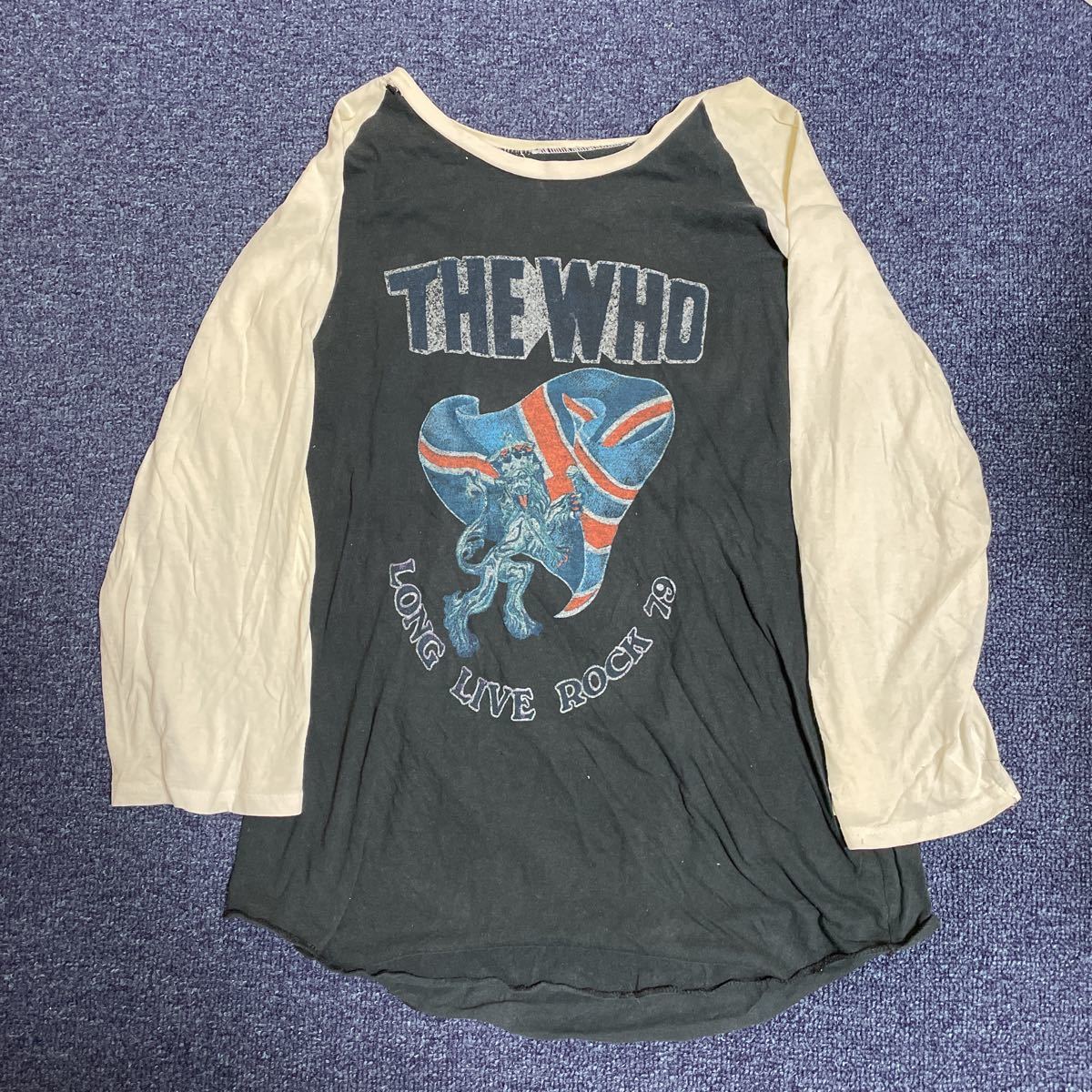 思い出の品 THE WHO LONG LIVE ROCK 79ラグランTシャツ ビンテージ 7分袖 当時物