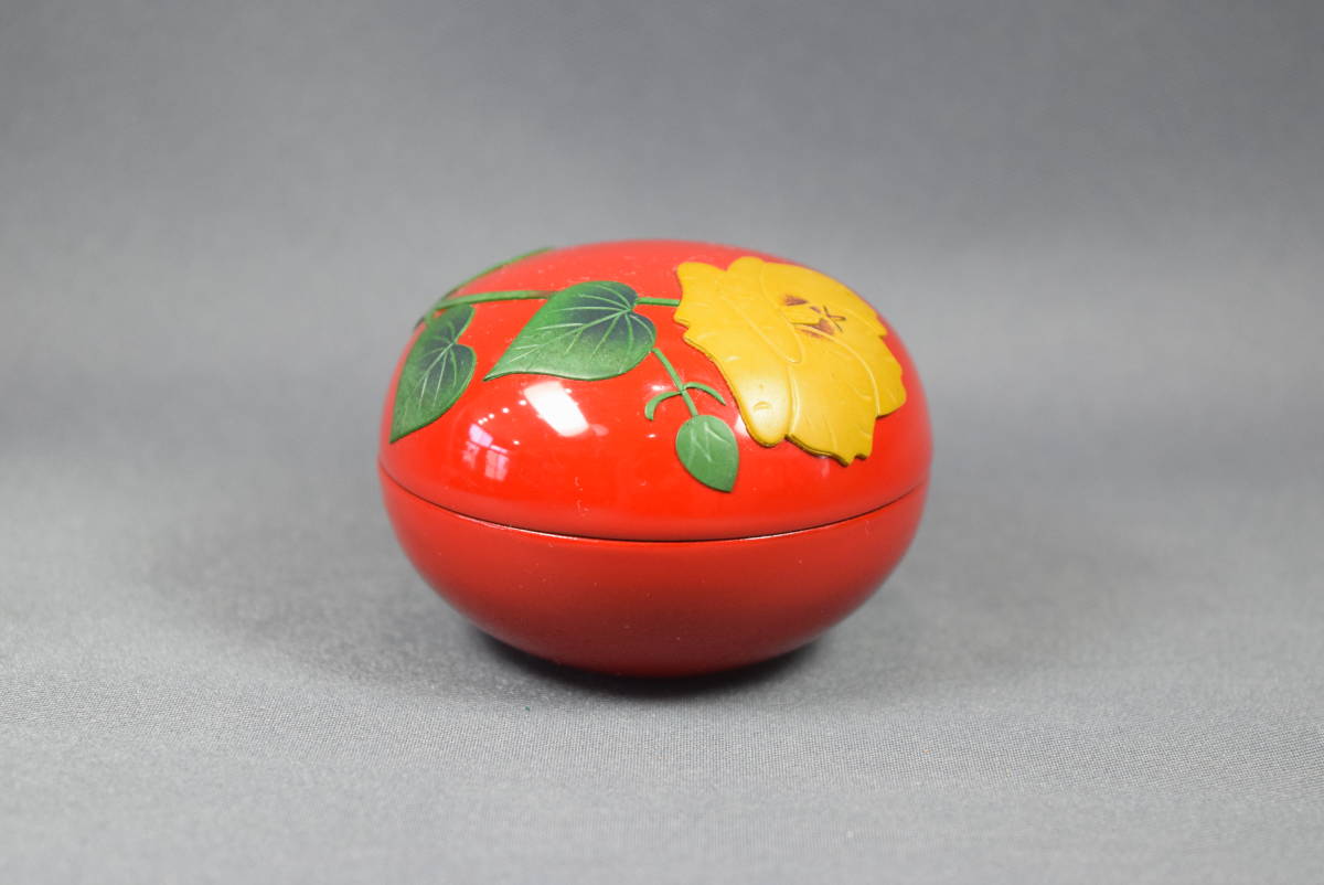 琉球漆器 香合 ゆうなの花 茶器 茶道具 漆器 漆芸 沖縄 伝統工芸品