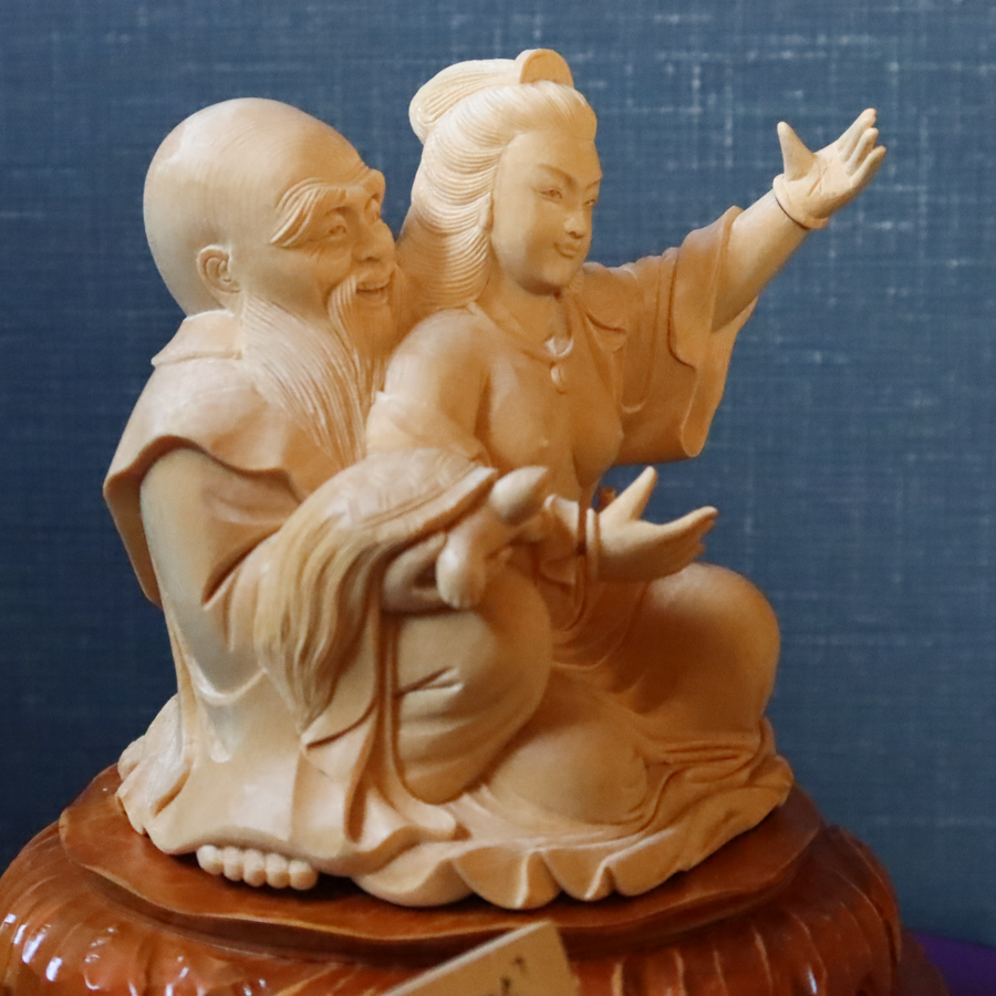 秘仏 木彫秘宝 陰陽和合像 ガラスケース付き 春画 弁財天 彫刻 仏像